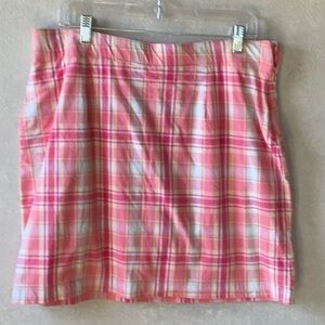 D & co. Pink and White Mini Pencil Skort. Size 14